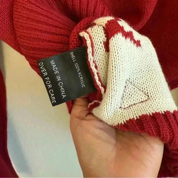 American Stitch Men’s Red Knit Daddy Claus Long Sleeve Pullover‎ Holiday Size L - Picture 8 of 10